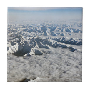 Himalaya-Berge unter Wolken - Tibet Fliese