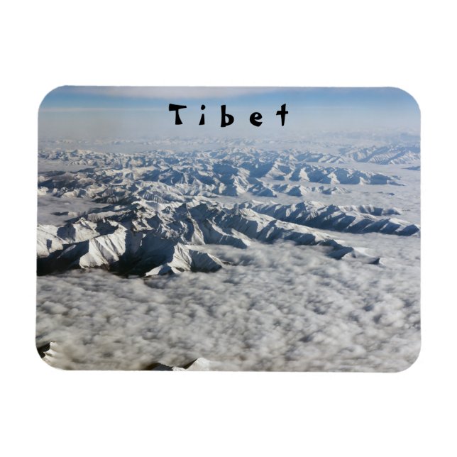 Himalaya-Berge unter Wolken - Tibet Magnet (Horizontal)