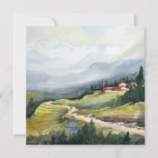 Himalaya-Gebirgslandschaft, Aquarellmalerei Karte