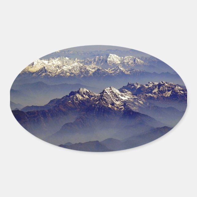 Himalaya Landschaft Ovaler Aufkleber (Vorderseite)