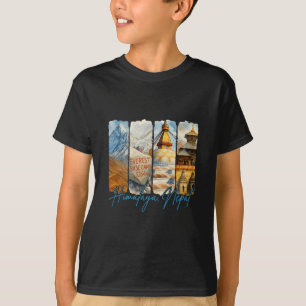 Himalaya Nepal Reise Trip Pinselstrich Souvenir T-Shirt