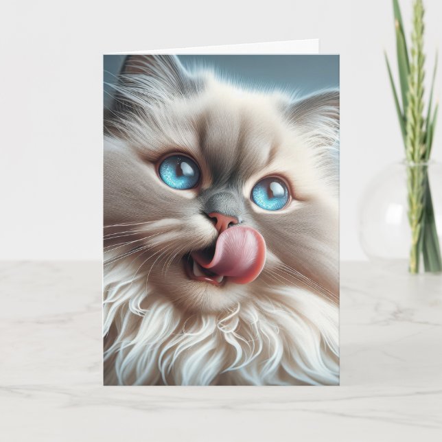Himalayan Cat Birthday Spaß Karte (Vorderseite)