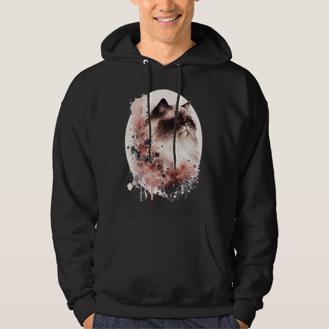 Himalayan Cat Cherry Blossom Japanese Sakura Hoodie (Vorderseite)