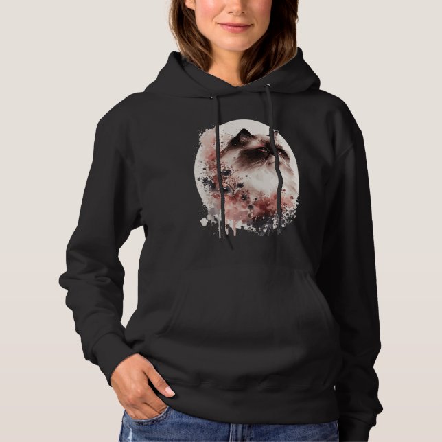Himalayan Cat Cherry Blossom Japanese Sakura Hoodie (Vorderseite)