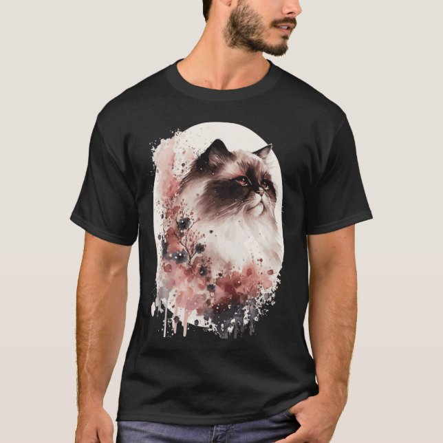 Himalayan Cat Cherry Blossom Japanese Sakura T-Shirt (Vorderseite)
