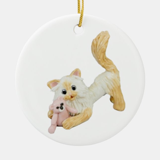 Himalayan Cat Flame Point Keramik Ornament (Vorne)