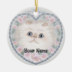 Himalayan Cat Heart Keramik Ornament