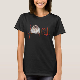 Himalayan Cat Heartbeat EKG I Liebe My Cat T-Shirt