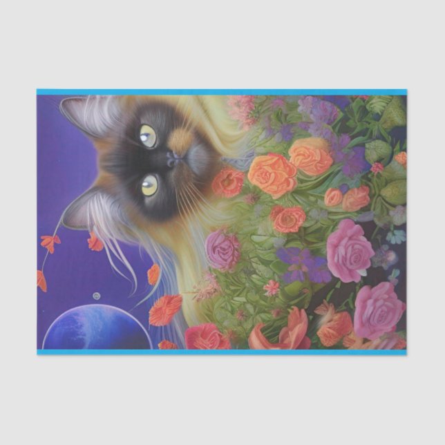 Himalayan Cat in Blume Seidenpapier (Vorderseite)