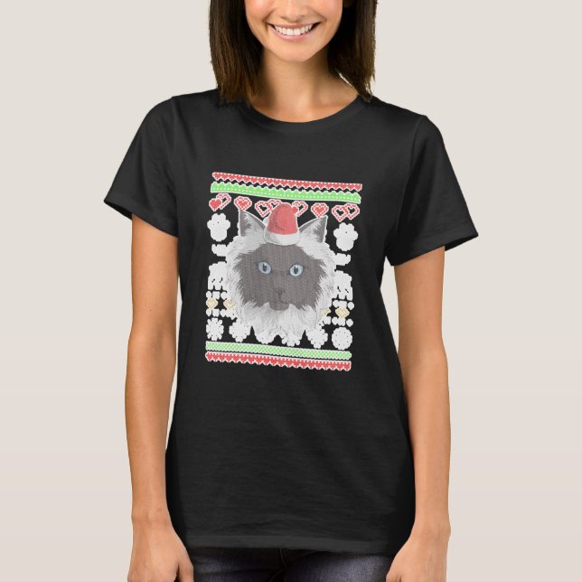 Himalayan Cat Kitty Santa Claus Ugly T-Shirt (Vorderseite)