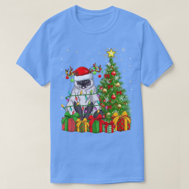 Himalayan Cat Lighting Xmas Tree Himalayan Cat Chr T-Shirt (Design vorne)