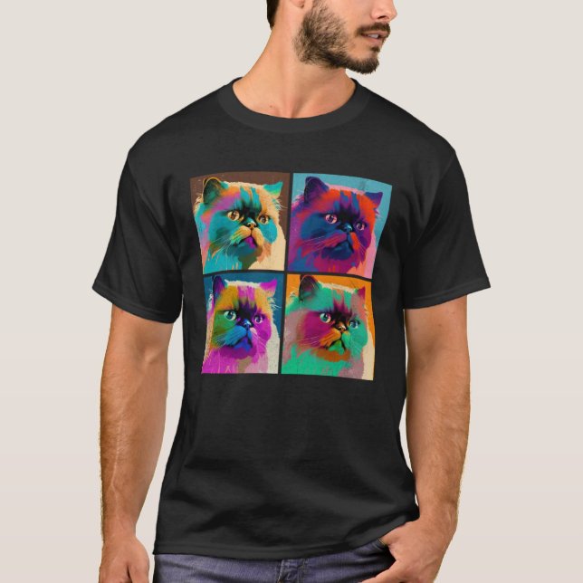 Himalayan Cat Pop Illustration Colorful Animal  2 T-Shirt (Vorderseite)