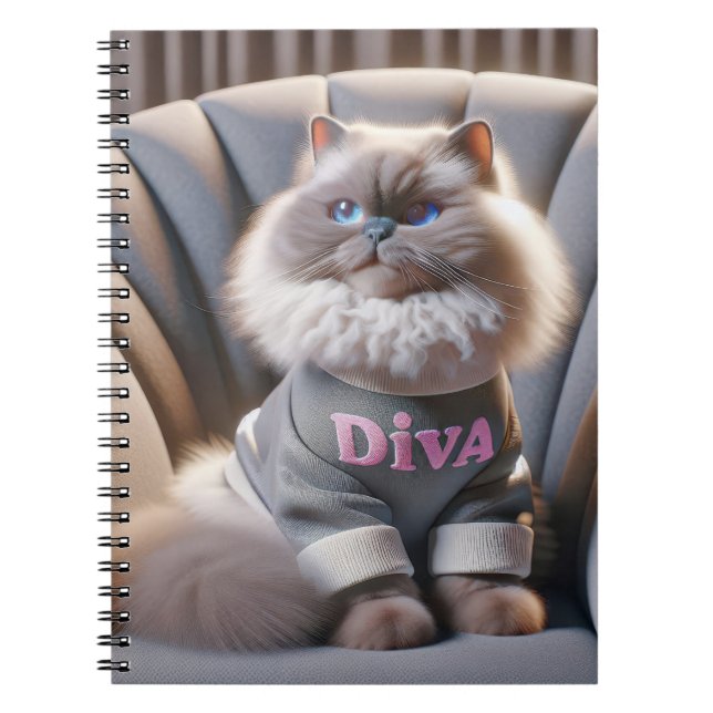 Himalayan Diva Cat Notizblock (Vorderseite)