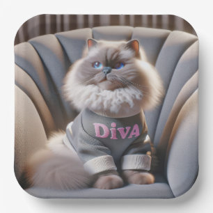Himalayan Diva Cat Pappteller