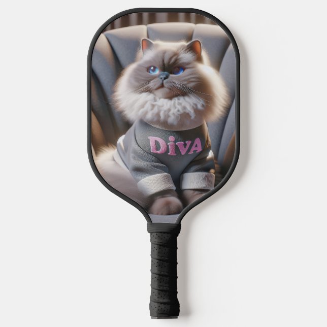 Himalayan Diva Cat Pickleball Schläger (Vorderseite)