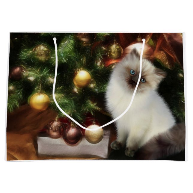 Himalayan Kitten Weihnachten Große Geschenktüte (Vorderseite)