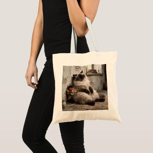 Himalayan-Kitty und Pixie werden überrascht  Tragetasche (Vorderseite (Produkt))