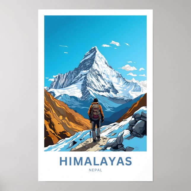 Himalayas Nepal Travel Print Poster (Vorne)