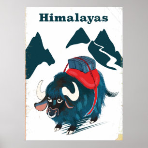 Himalayas Vintage Reiseplakat Poster