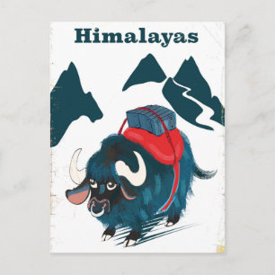 Himalayas Vintage Reiseplakat Postkarte
