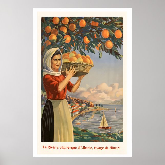 Himara Albania The Picturesque Riviera Vintage Poster (Vorne)