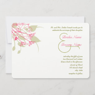 Himbeer-Gerber-Damask-Hochzeitseinladungen Einladung