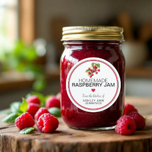 Himbeer-Marmelade aus eigener Herstellung Aus me Runder Aufkleber