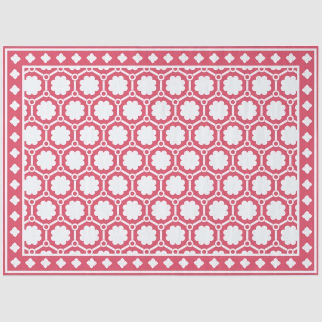 Himbeer-Moderne-Bone-Inlay-Decoupage-Papier Seidenpapier (Vorderseite)