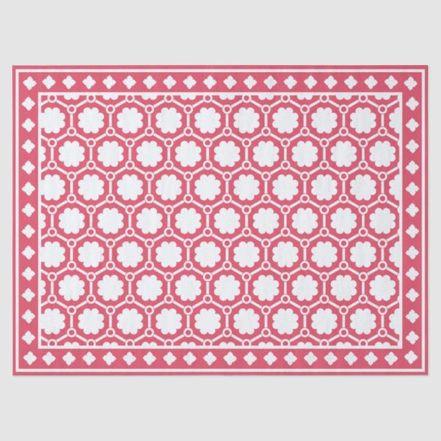 Himbeer-Moderne-Bone-Inlay-Decoupage-Papier Seidenpapier (Vorderseite)
