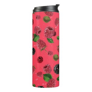 Himbeer-Muster Thermosbecher