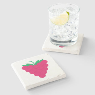 Himbeer-Pink-Berry-Frucht Steinuntersetzer
