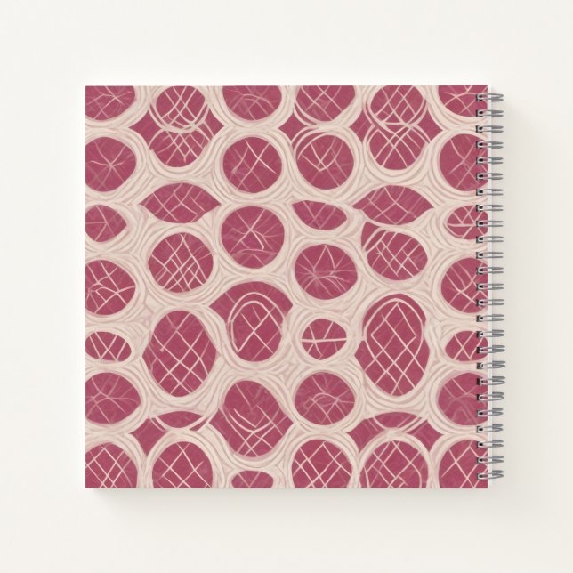 Himbeer-Rosa geometrischer Kreis Notizbuch (Rückseite)