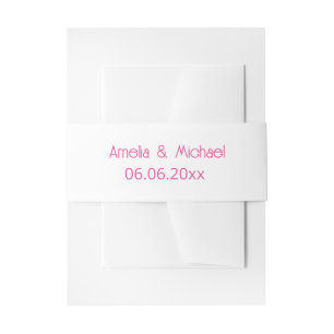 Himbeer-Rosa Moderne Hochzeit Einladungsbanderole