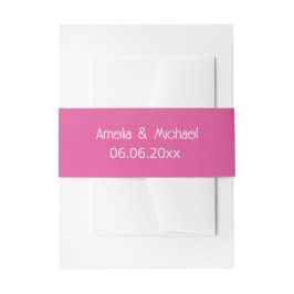 Himbeer-Rosa Moderne Hochzeit Einladungsbanderole