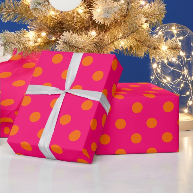 Himbeer-Rosa-Orange-Punkte DIY-Farben Geschenkpapier (Feiertage)