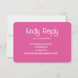Himbeer-Rosa und Weiße Hochzeits-RSVP-Karte RSVP Karte