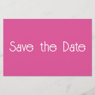 Himbeer-Rosa Weiße Save-the-Date-Karte Briefpapier