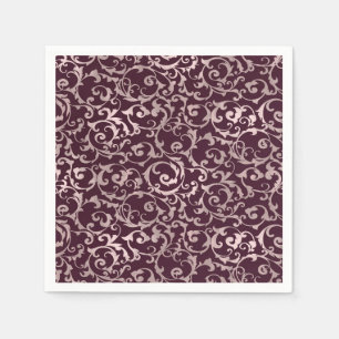 Himbeer & Roségold Elegante Prinzessinnen-Hochzeit Serviette