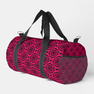 Himbeer-Schwarz-Blumen-Nahtloses Muster Duffle Bag