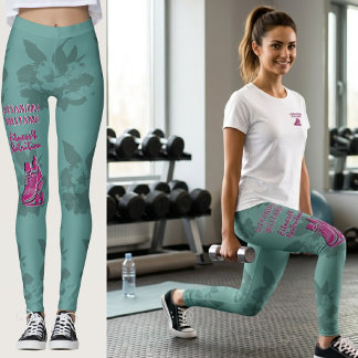Himbeer-Teal-Blühende Fitness & Ernährung Leggings