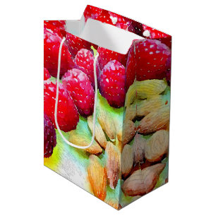 Himbeer-und Mandel-Aquarell Mittlere Geschenktüte