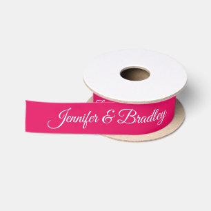 Himbeer Weiße Elegante Hochzeit Personalisierter N Satinband