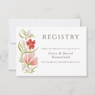 Himbeere & Blush Bold Floral Registry Card RSVP Karte