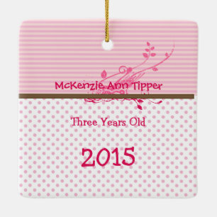 Himbeere Bright Pink Dots Foto Ornament