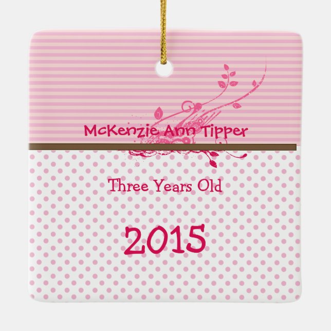 Himbeere Bright Pink Dots Foto Ornament (Rückseite)