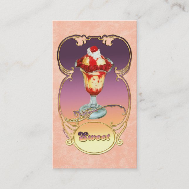 Himbeere Eiscreme Visitenkarte (Vorderseite)