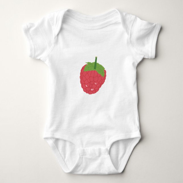 Himbeere Fruchtdesign Baby Strampler (Vorderseite)