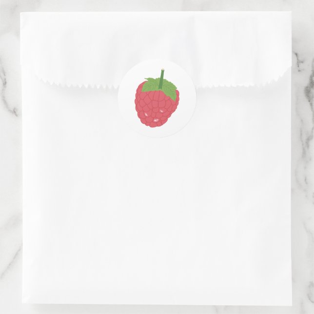 Himbeere Fruchtdesign Runder Aufkleber (Tasche)