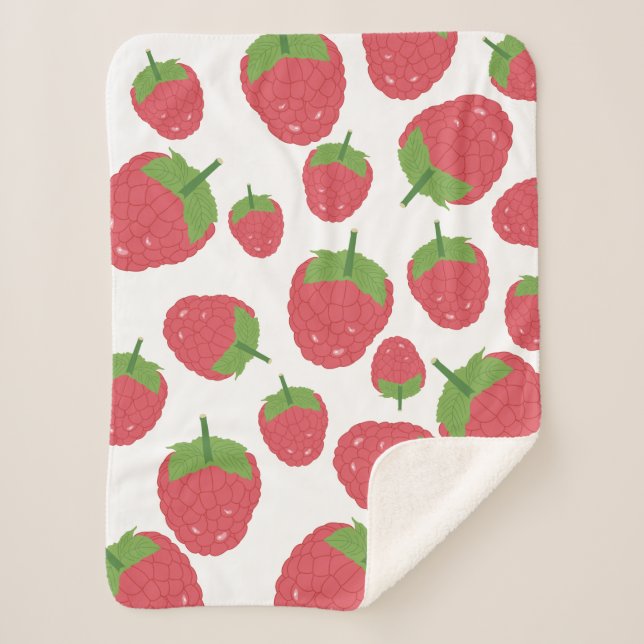 Himbeere Fruchtdesign Sherpadecke (Vorderseite)