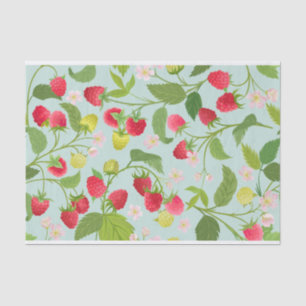 Himbeere Früchte, Blätter und Blume Seidenpapier